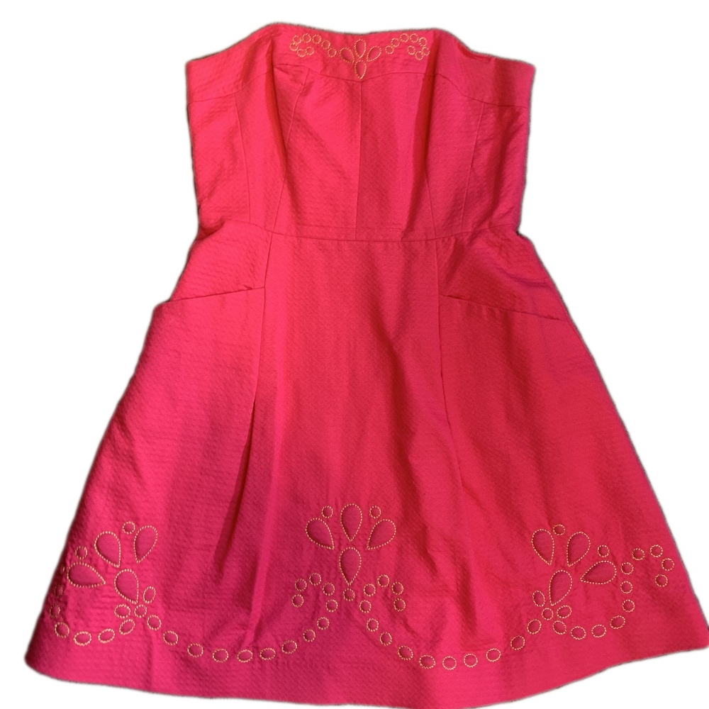 Lilly Pulitzer Pink Strapless Dress Size 8